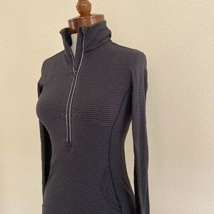 Lululemon L/S Run Briskly 1/2 zip black/charcoal
